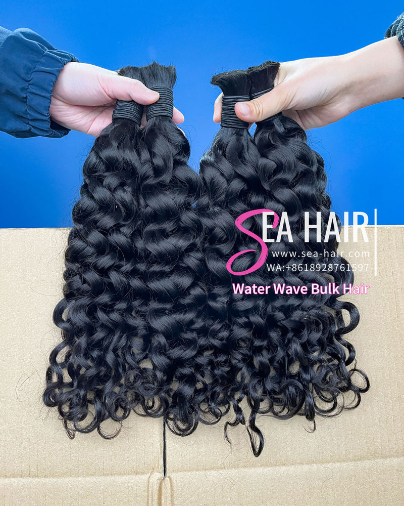 Sea Hair No Weft Water Wave Bulk Hair for Braiding 1/3/4 Packs Deal