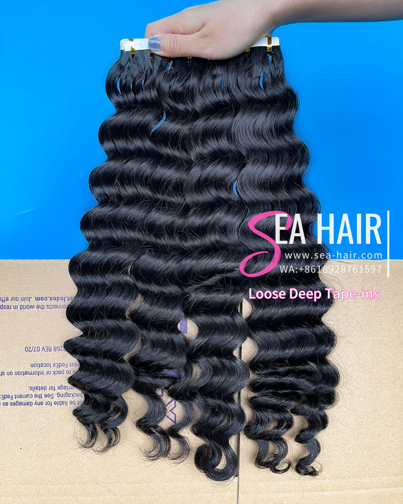 Sea Loose Deep Tape In Mink Hair 1/3/4 Packs 20/60/80 Pcs Deal
