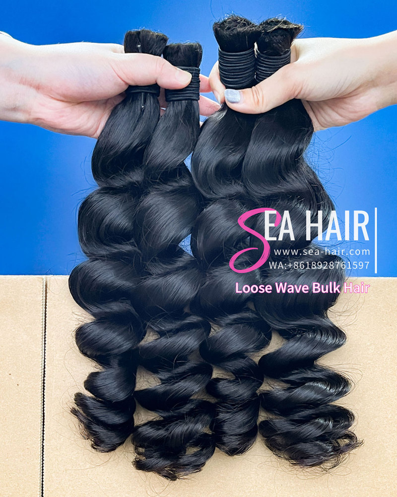 Sea Hair Mink Bulk Hair No Weft Loose Wave for Braiding 1/3/4 Packs Deal