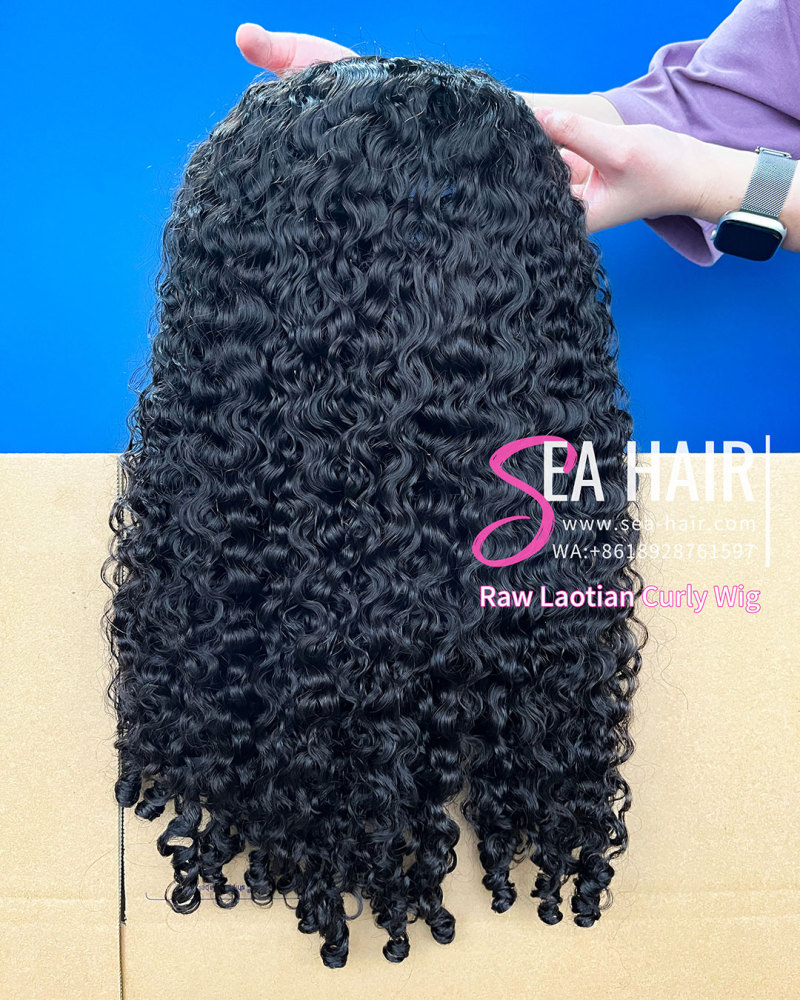 Sea Hair Raw Southeast Asian Laotian Curly Raw Hair Half Wig