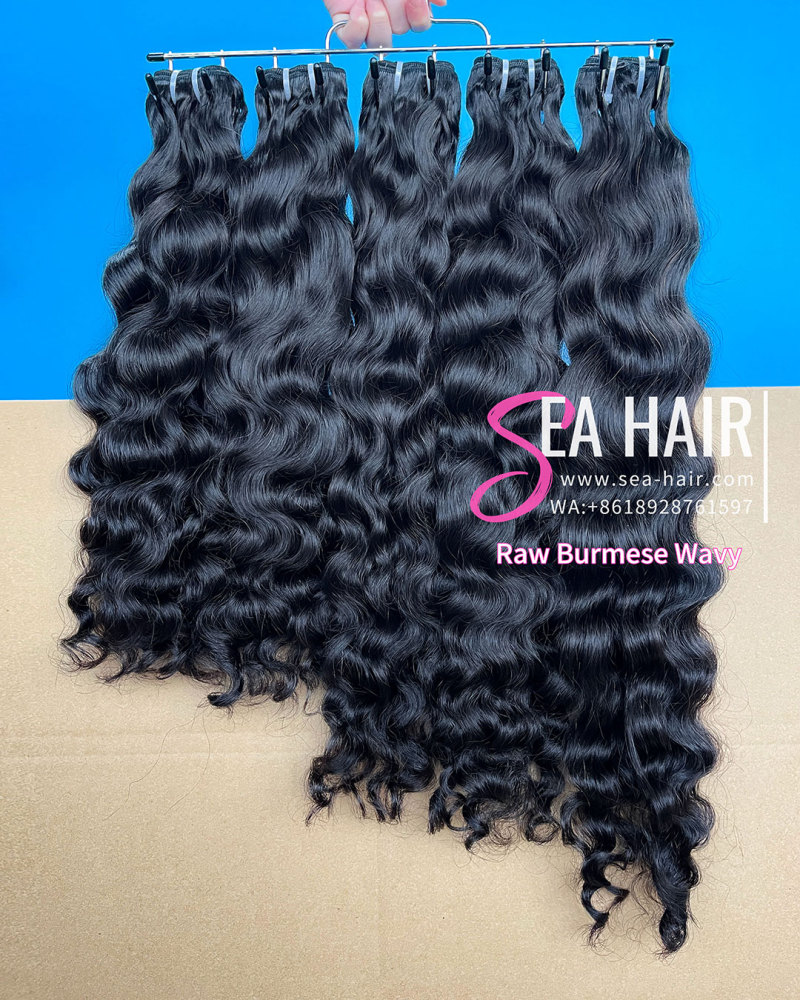 Southeast Asia Burmese Wavy 1/3/4 Raw Bundles Deals Sea Hair