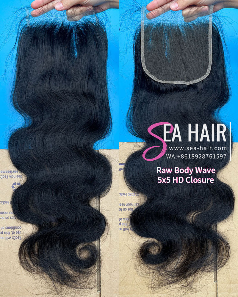 Raw Sea Hair Body Wave 4x4/5X5/6x6/13X4/13x6 Lace Closure/Frontal