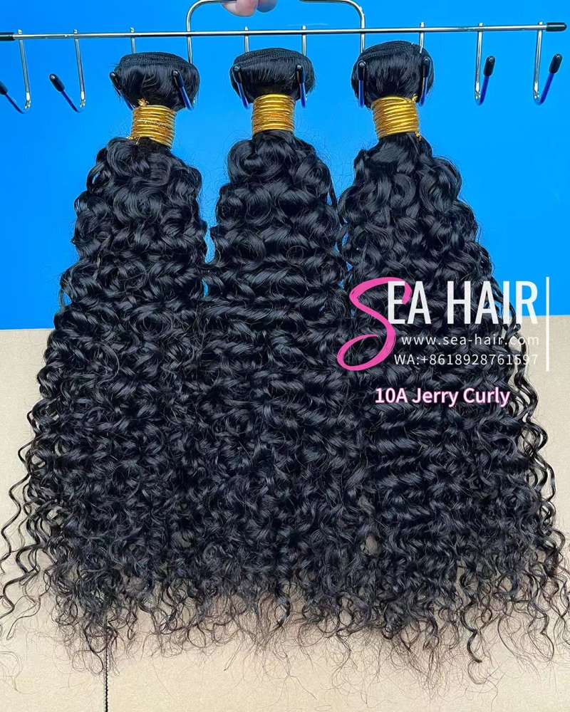 10A Grade Mink Hair Jerry Curly 1/3/4 Bundles Deal SEA Hair