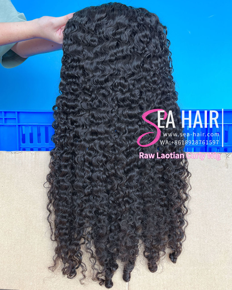 Sea Hair Raw Southeast Asian Laotian Curly Raw Hair Half Wig