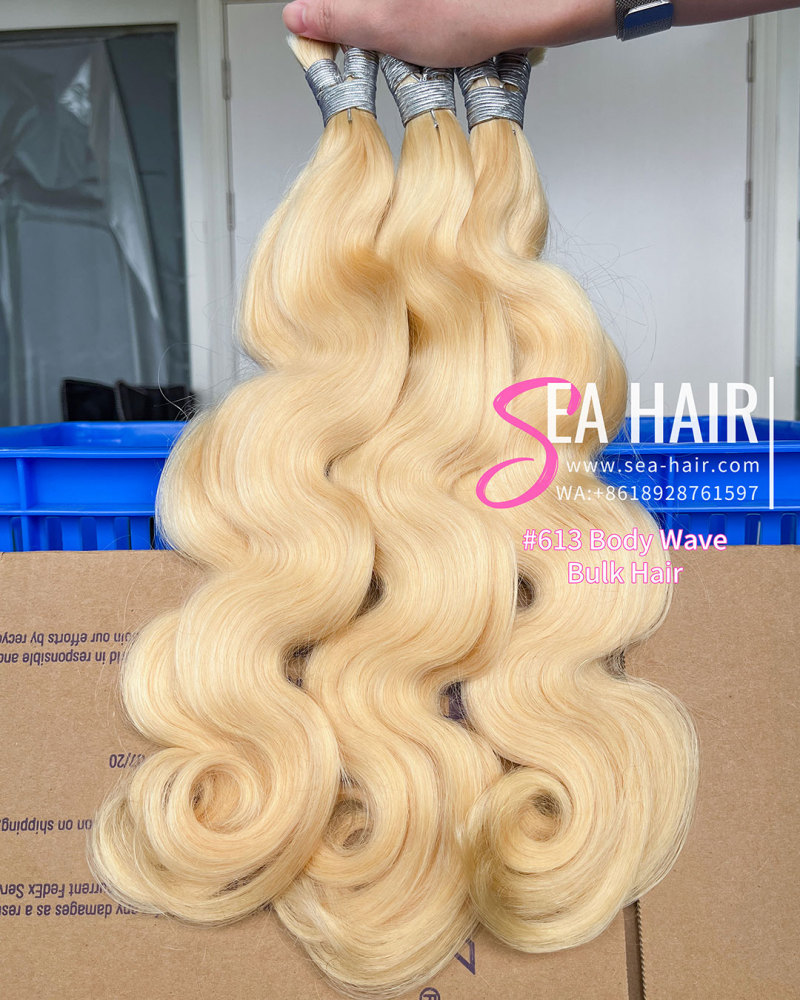 Sea Hair #613 Color Body Wave No Weft Bulk Hair for Braiding 1/3/4 Packs Deal