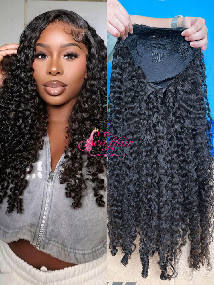 Sea Hair Raw Southeast Asian Laotian Curly Raw Hair Half Wig