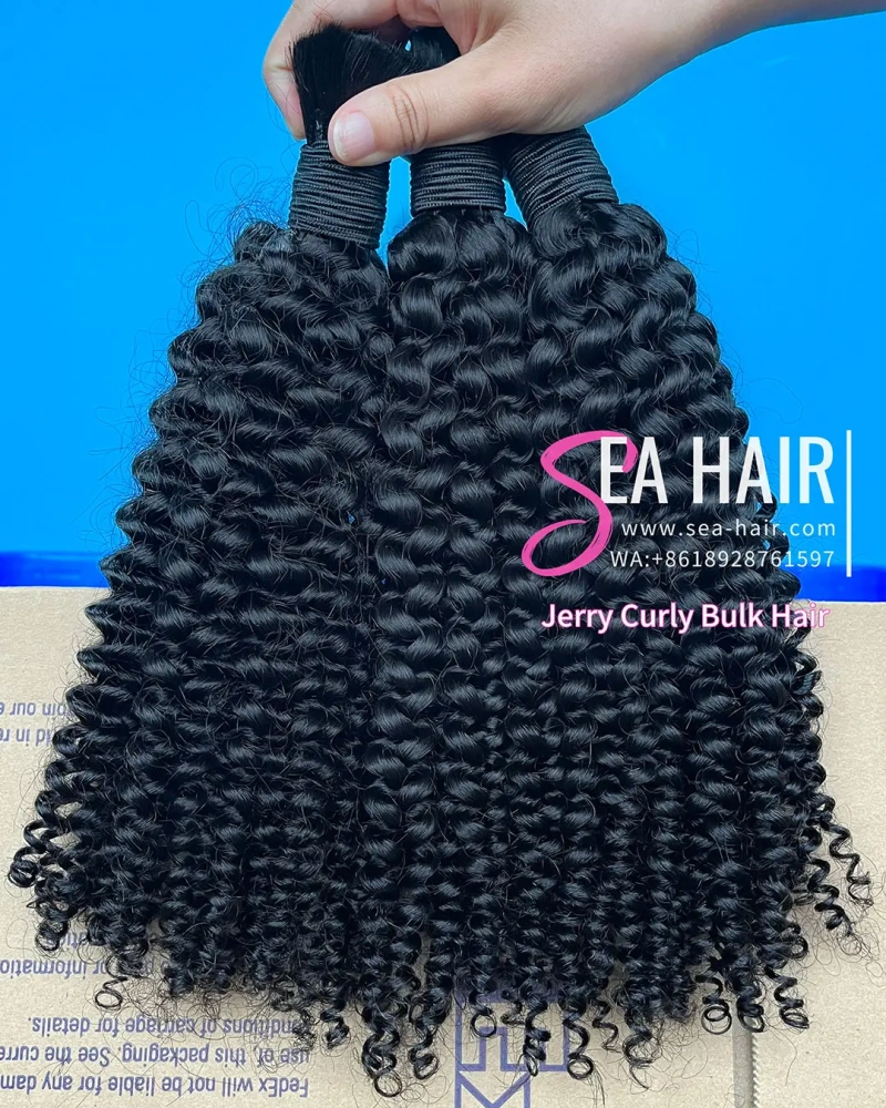 Sea Hair 12A Mink Bulk Hair No Weft Jerry Curly for Braiding 1/3/4 Packs Deal
