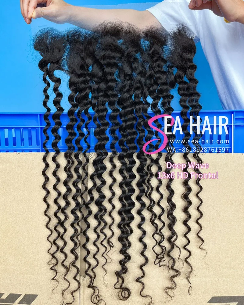 SEA Hair 12A Mink Hair Deep Wave 4x4/5x5/6x6/13x4/13x6 HD & Transparent Closure/Frontal