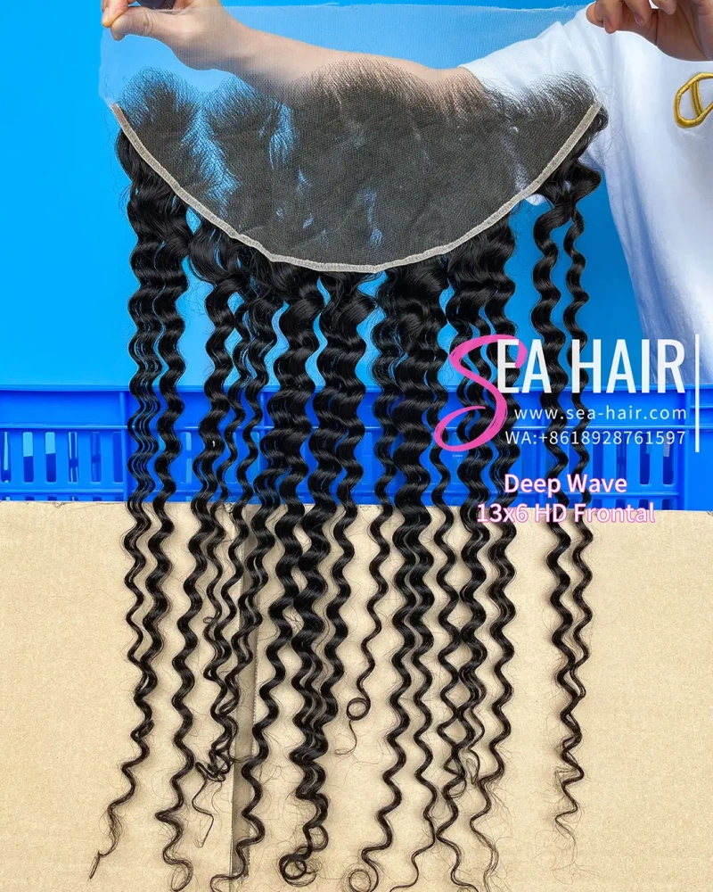 SEA Hair 12A Mink Hair Deep Wave 4x4/5x5/6x6/13x4/13x6 HD & Transparent Closure/Frontal