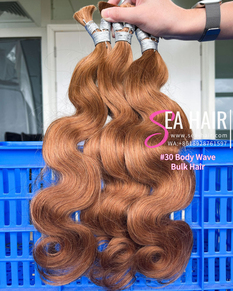 Sea Hair Body Wave Colored No Weft Bulk Hair for Braiding 1/3/4 Packs Deal