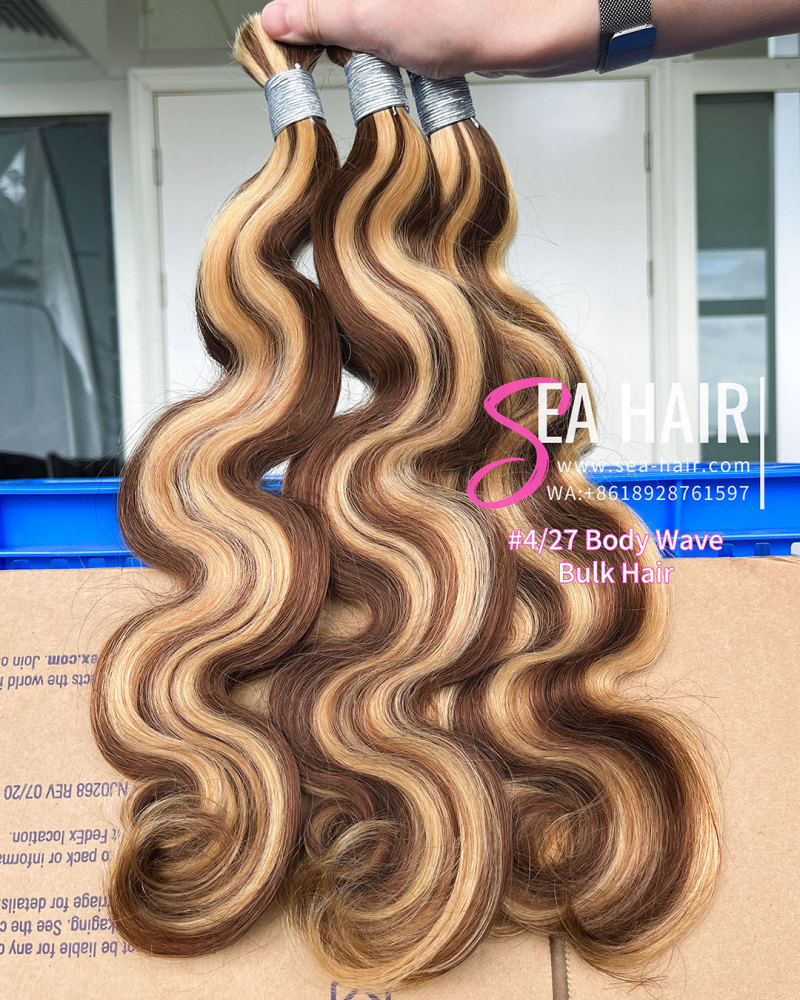 Sea Hair Body Wave Colored No Weft Bulk Hair for Braiding 1/3/4 Packs Deal