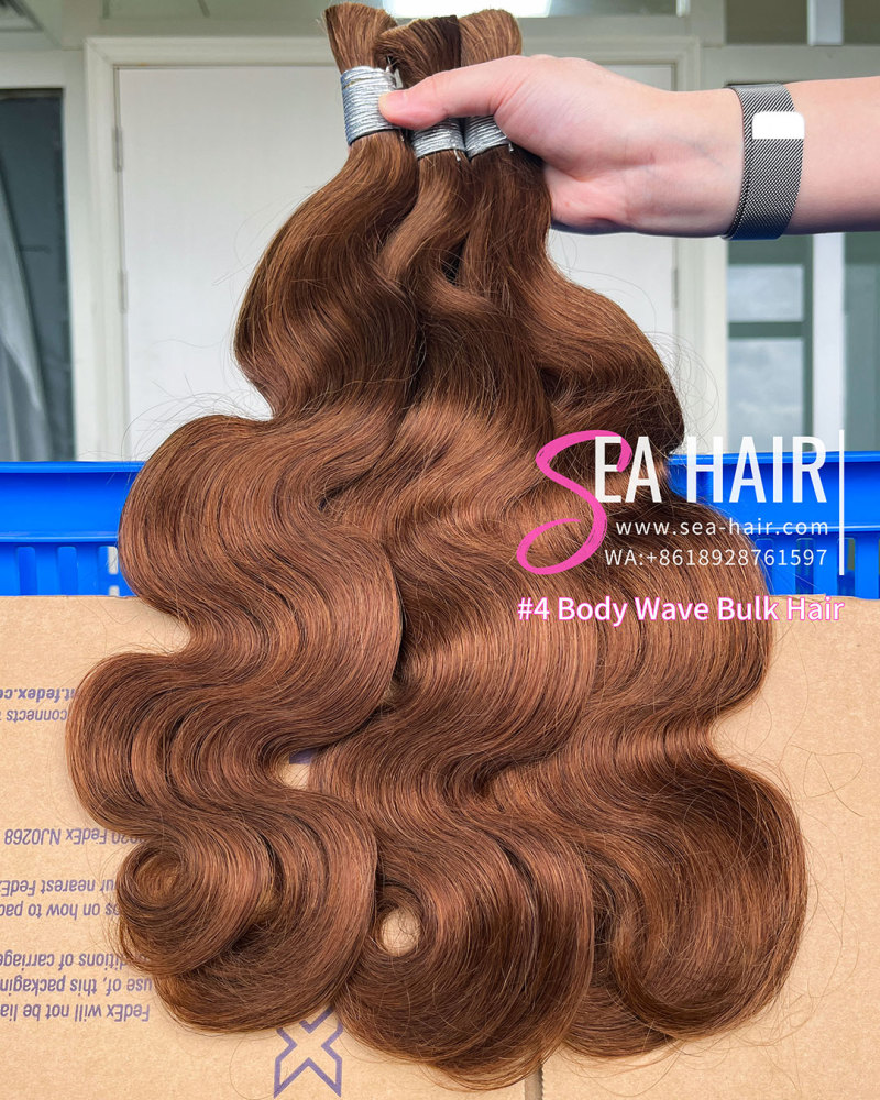Sea Hair Body Wave Colored No Weft Bulk Hair for Braiding 1/3/4 Packs Deal