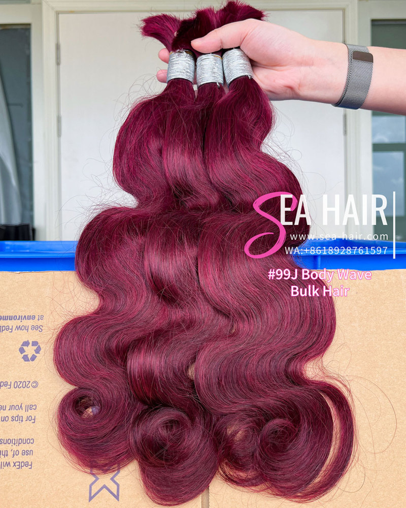 Sea Hair Body Wave Colored No Weft Bulk Hair for Braiding 1/3/4 Packs Deal