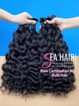 Sea Hair Raw Cambodian Wavy Hair No Weft Hair Bulk 1/3/4 Packs Deal