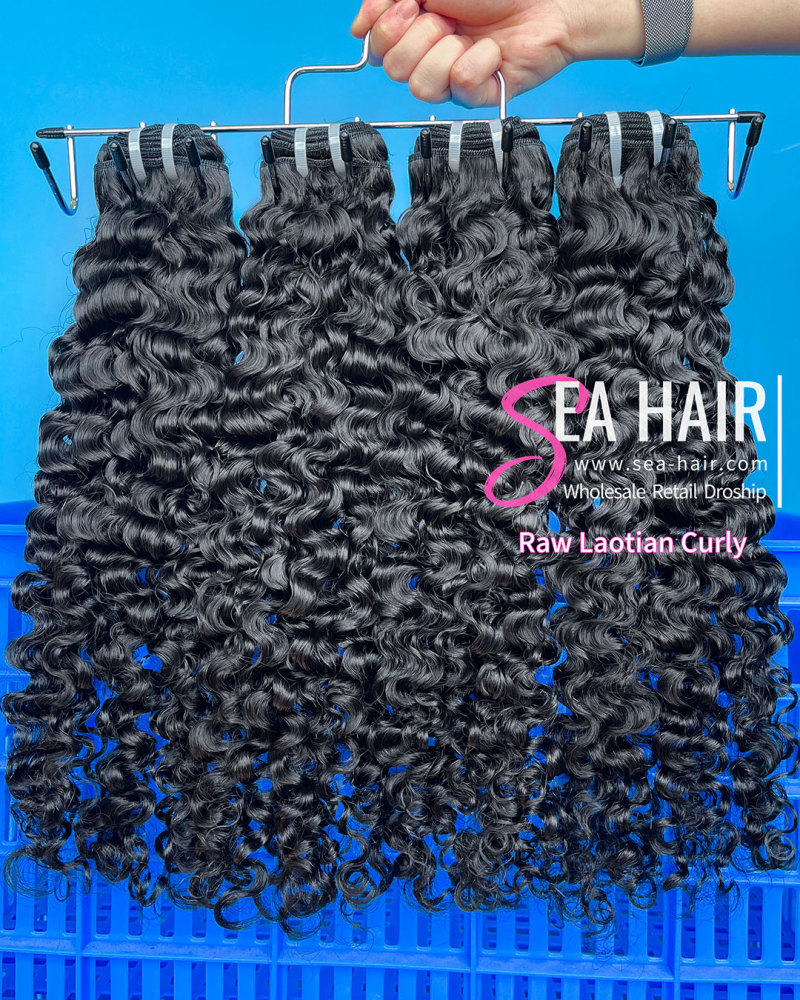 Southeast Asia Laotain Curly Sea Hair 1/3/4 Bundles Deal