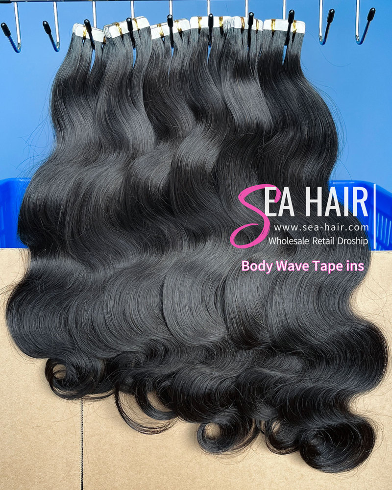 Sea Body Wave Mink Hair Tape In 1/3/4 Packs 20/60/80 Pcs Deal