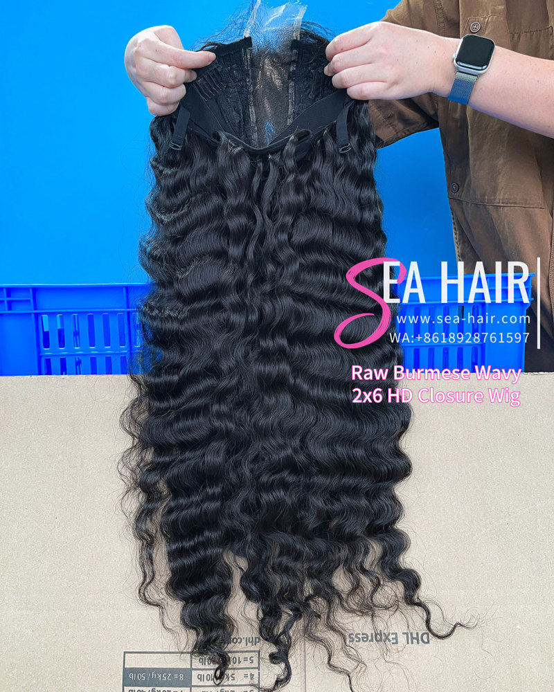 Southeast Asian Burmese Wavy SEA Hair 4x4/5x5/6x6/13x4/13x6 HD And Transparent Wig
