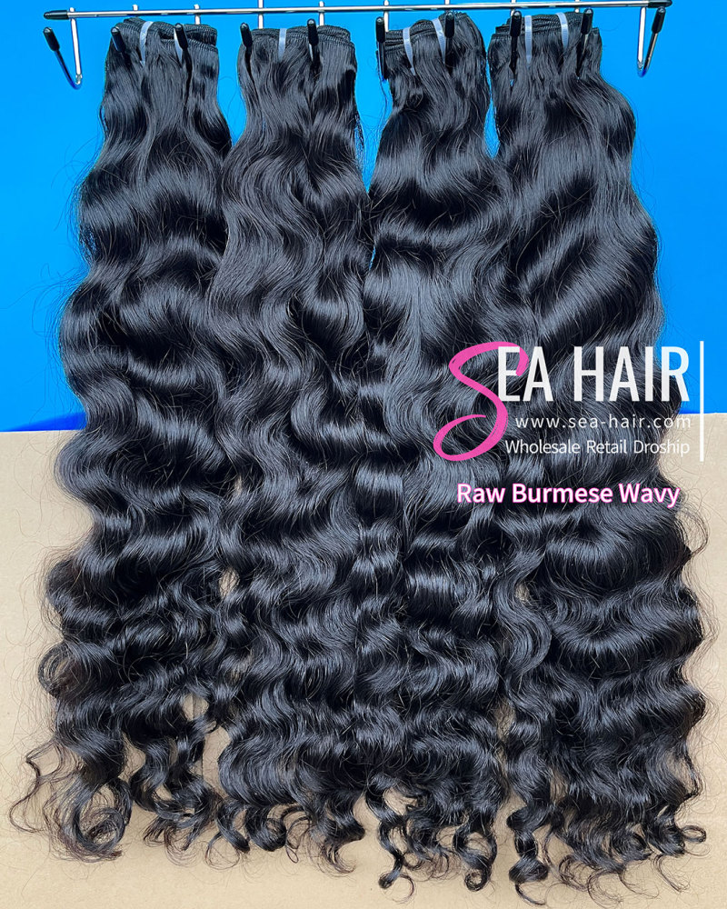 Southeast Asia Burmese Wavy 1/3/4 Raw Bundles Deals Sea Hair