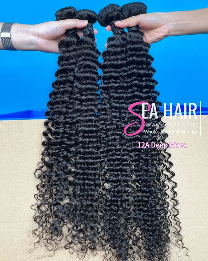 SEA Hair 12A Mink Hair Deep Wave Bundle 1/3/4 Pcs/Lot Deals