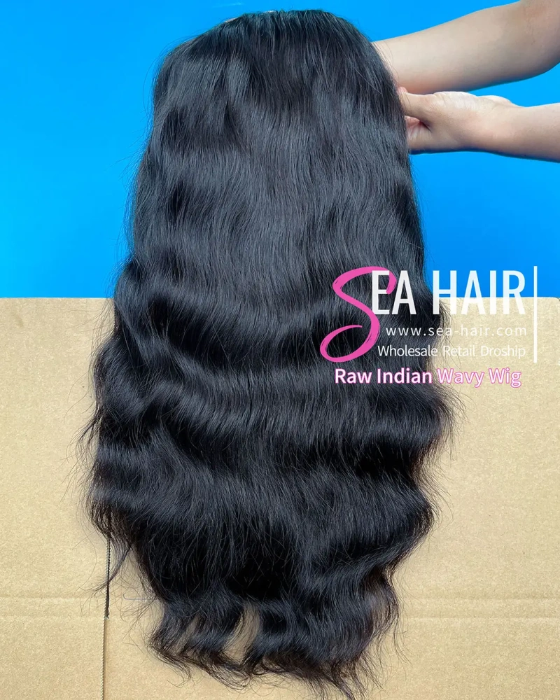 Sea Hair Raw Southeast Asian Indian Wavy Drawstring U/V Part Wig