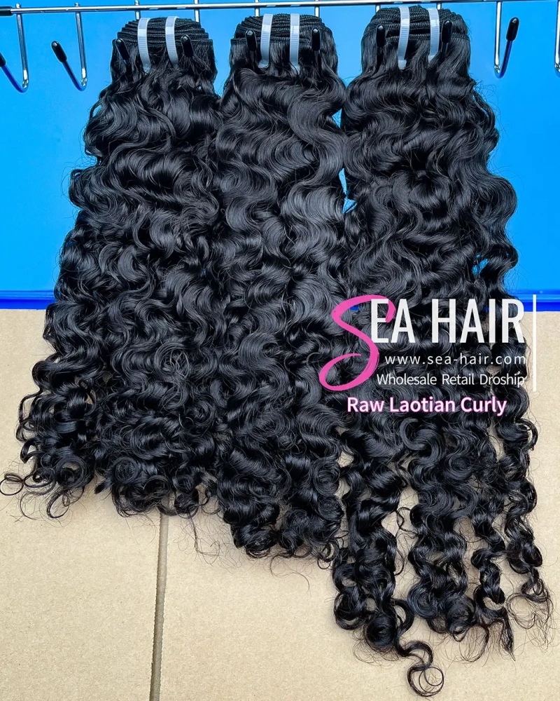 Southeast Asia Laotain Curly Sea Hair 1/3/4 Bundles Deal
