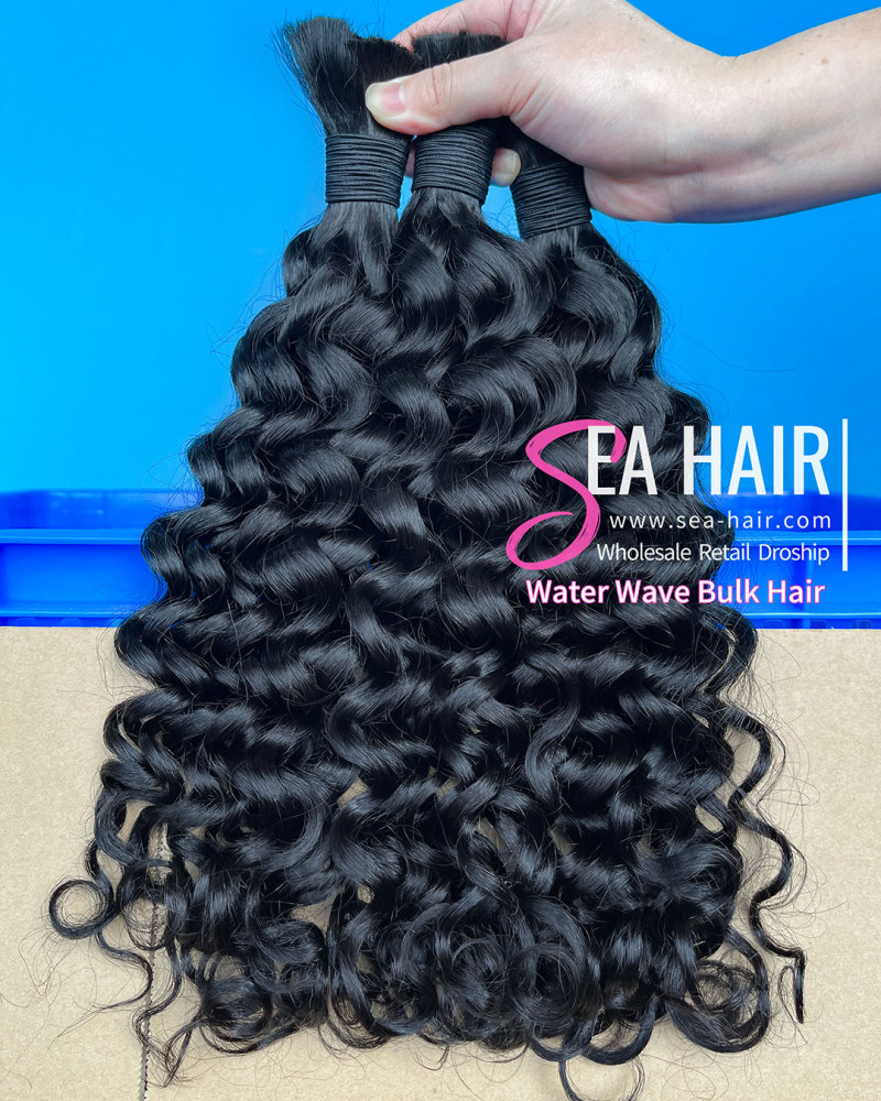 Sea Hair 12A Mink Water Wave No Weft Bulk Hair for Braiding 1/3/4 Packs Deal