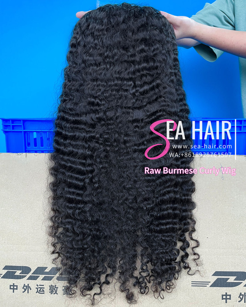 Raw SEA Hair Burmese Curly 4x4/5x5/6x6/13x4/13x6 HD And Transparent Wig