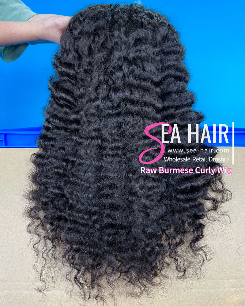 Raw SEA Hair Burmese Curly 4x4/5x5/6x6/13x4/13x6 HD And Transparent Wig