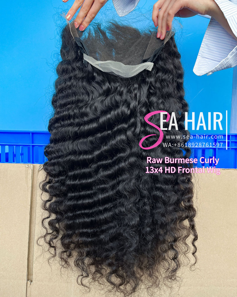 Raw SEA Hair Burmese Curly 4x4/5x5/6x6/13x4/13x6 HD And Transparent Wig