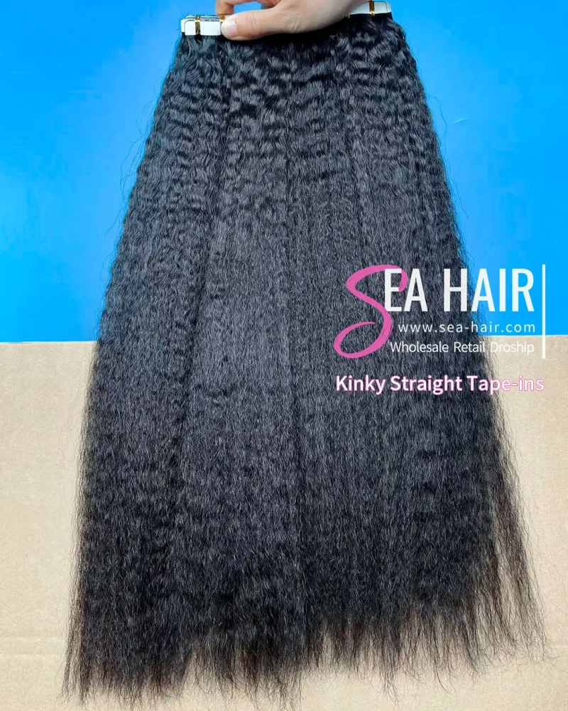 Sea  Mink Hair 1/3/4 Packs Kinky Straight Tape In 20/60/80 Pcs Deal