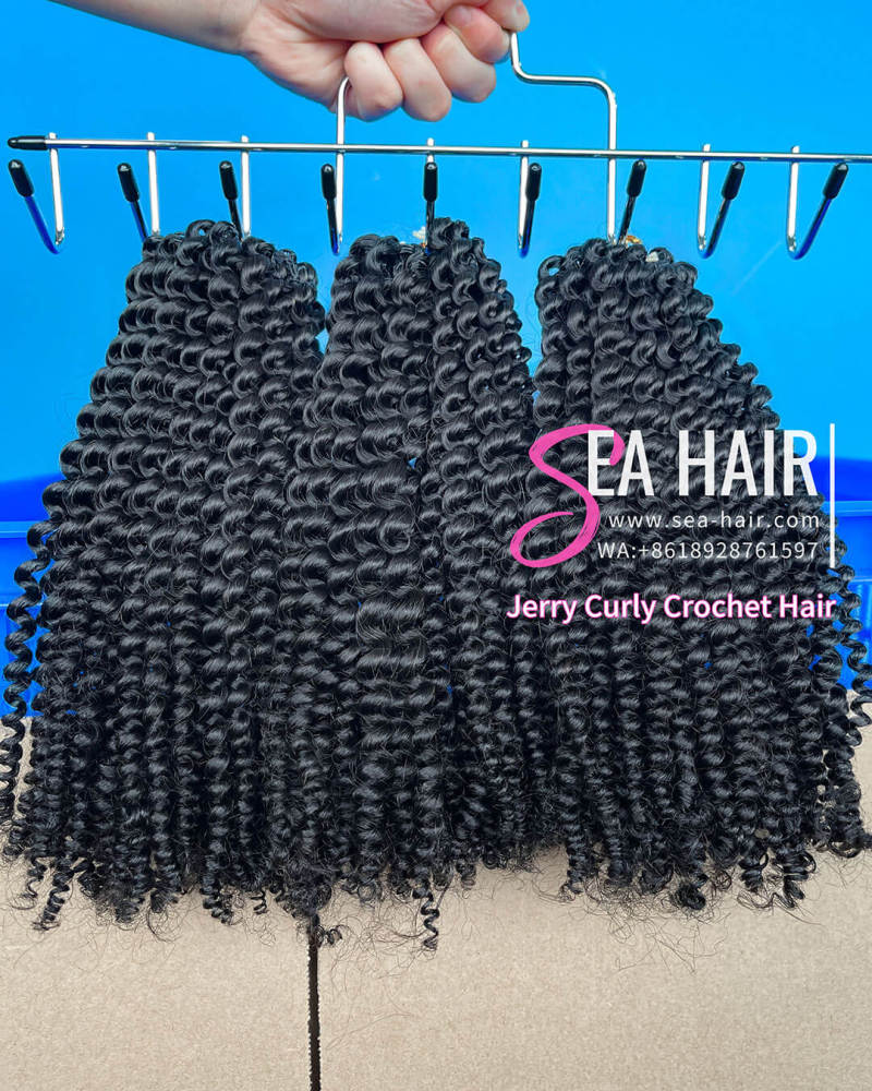 SEA Hair Jerry Curly Feather Crochet Hair Extensions 1/3/4 Packs