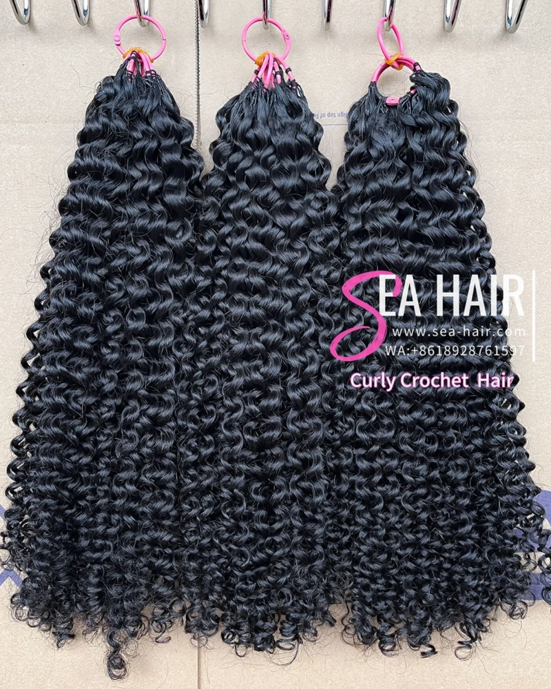 SEA Hair Curly Feather Crochet Hair Extensions 1/3/4 Packs