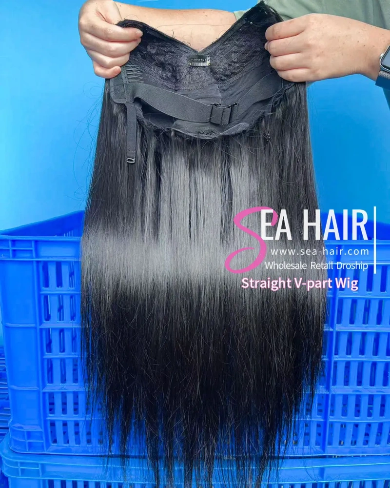Sea Hair Raw Southeast Asian Straight Hair U/V Part Wig