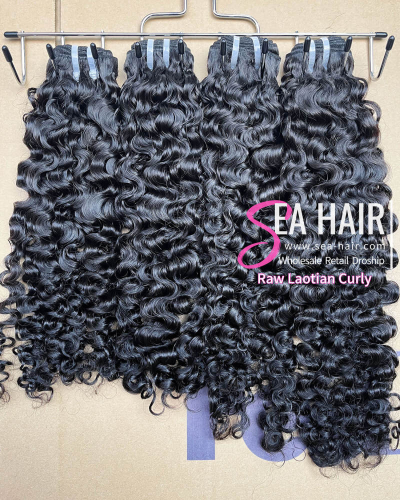 Southeast Asia Laotain Curly Sea Hair 1/3/4 Bundles Deal