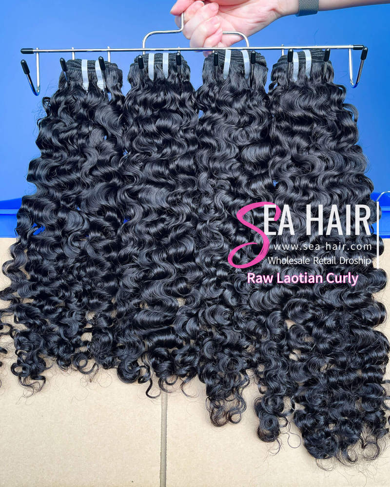 Southeast Asia Laotain Curly Sea Hair 1/3/4 Bundles Deal