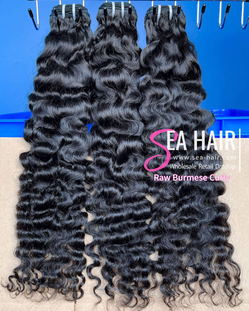 Southeast Asia Burmese Curly Sea Hair 1/3/4 Bundles Deal