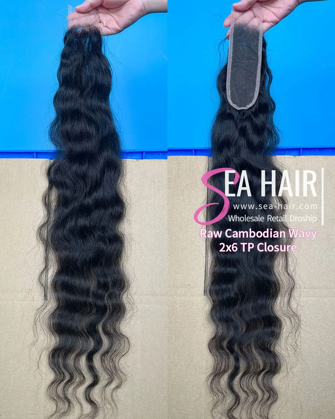 Raw Sea Hair Cambodian Wavy 2x6/4x4/5X5/6x6/13x4/13x6 HD And Transparent Lace Closure/Frontal