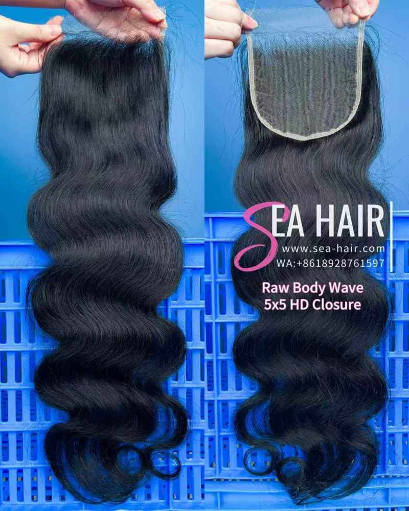 SEA Hair Raw Body Wave 2x6/4x4/5X5/6x6/13X4/13x6 Lace Closure/Frontal