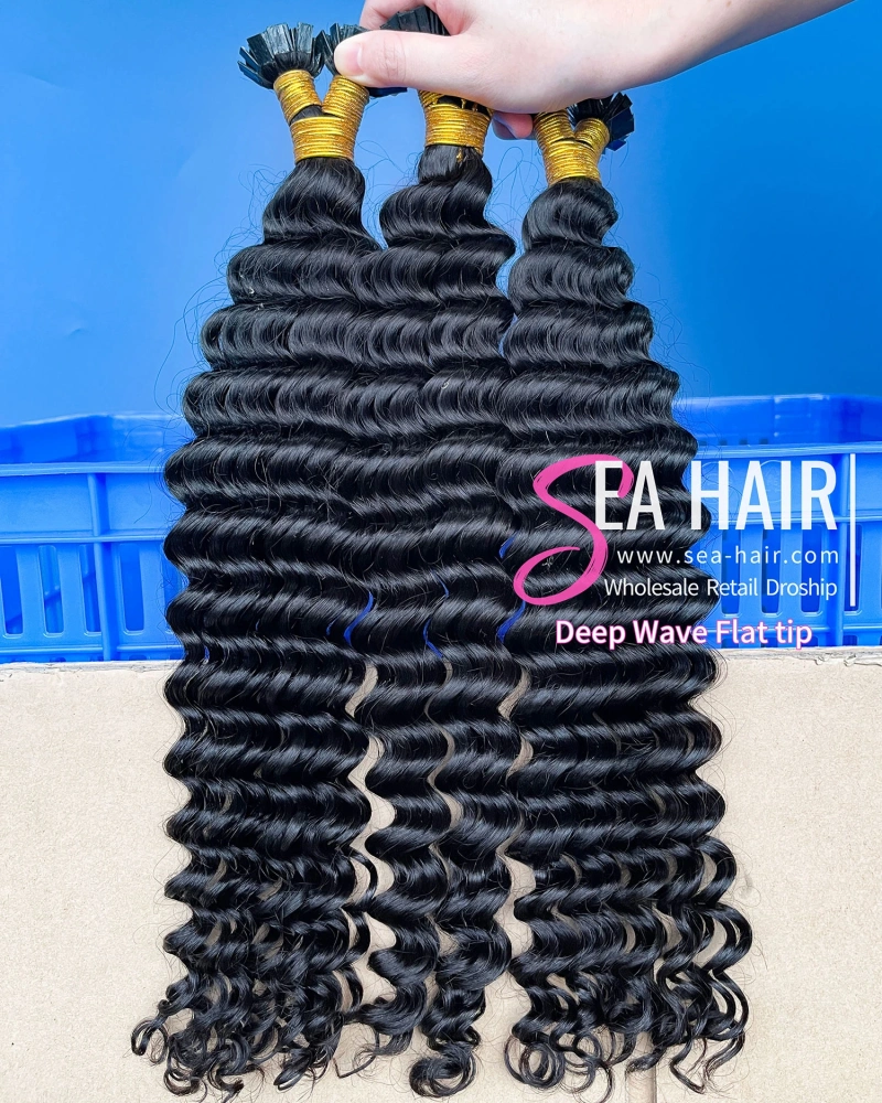SEA Hair Deep Wave Flat Tip Hair Extension 3-5 Delivery Days