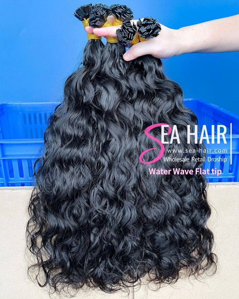 SEA Hair Water Wave Flat Tip Hair Extension Natural Color 100 Grams