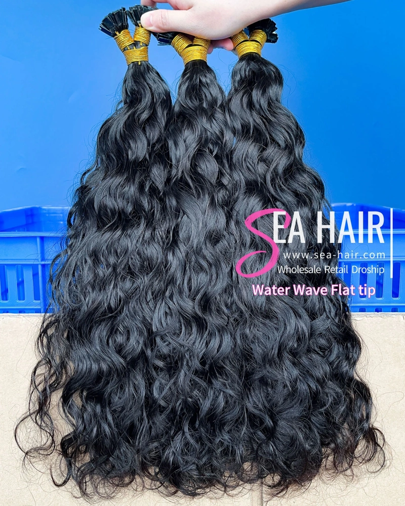 SEA Hair Water Wave Flat Tip Hair Extension Natural Color 100 Grams