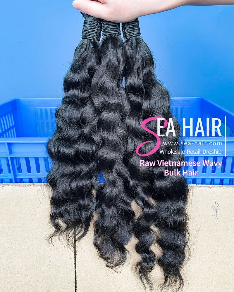 Sea Hair Raw Vietnamese Wavy No Weft Bulk Hair 1/3/4 Packs Deal