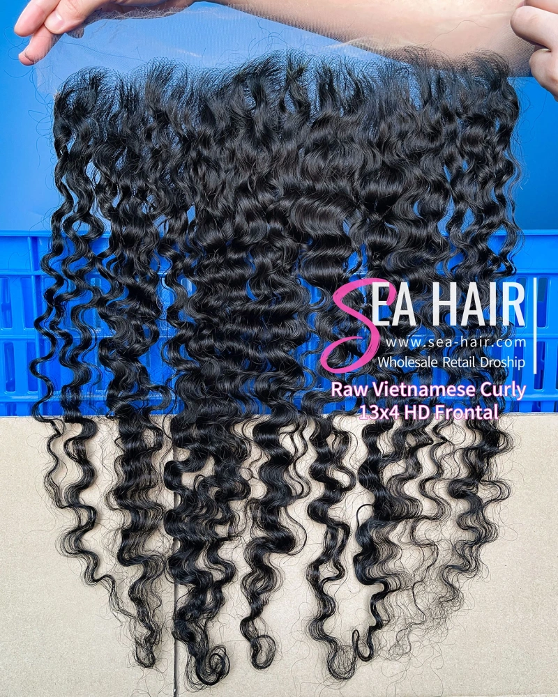 SEA Hair Vietnamese Curly 2x6/4x4/5X5/6x6/13x4/13x6 HD And Transparent Lace Closure/Frontal