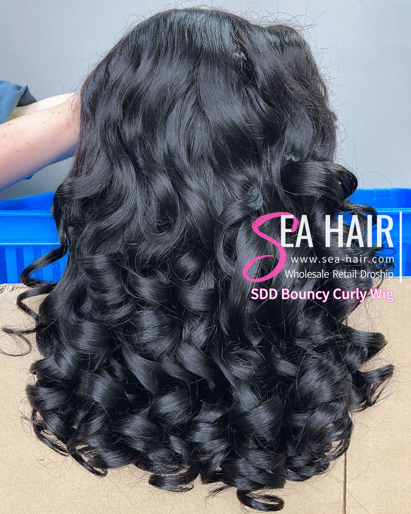 SEA Hair Bouncy Curly 5x5/13x4 Transparent  Super Double Drawn Wig