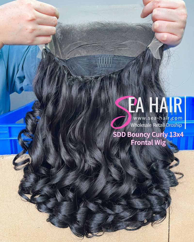 SEA Hair Bouncy Curly 5x5/13x4 Transparent  Super Double Drawn Wig