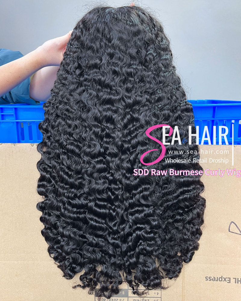 SEA Hair Burmese Curly 5x5/13x4 Transparent  Super Double Drawn Wig