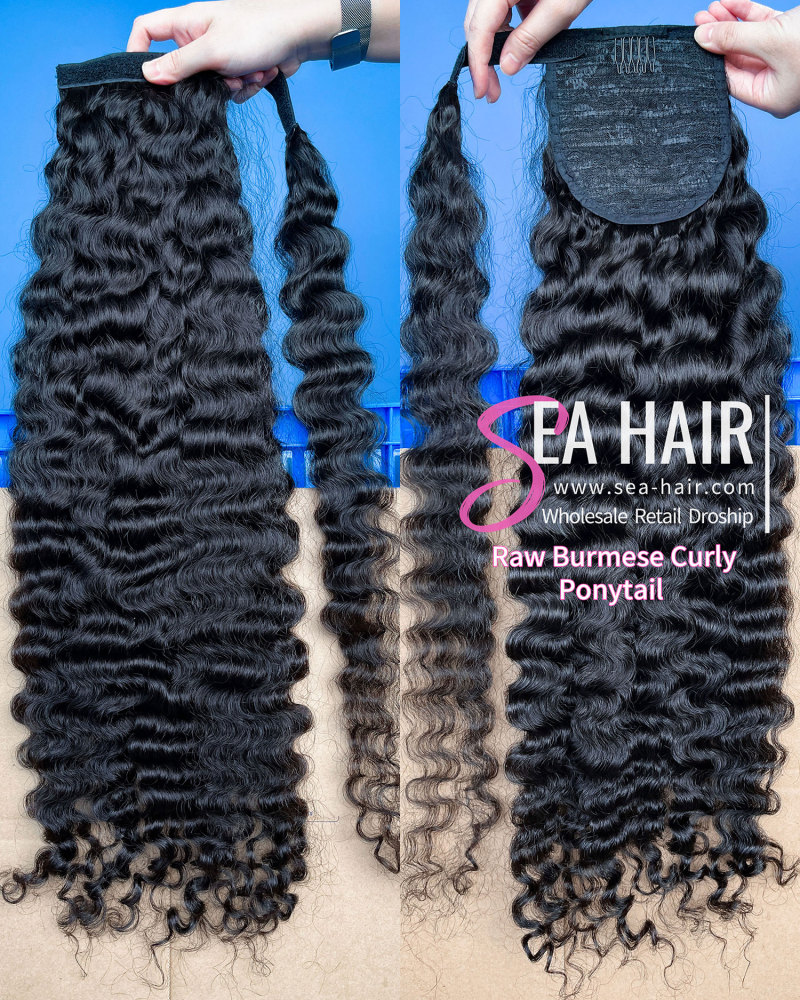 Sea Hair Raw Burmese Curly Ponytail Extension