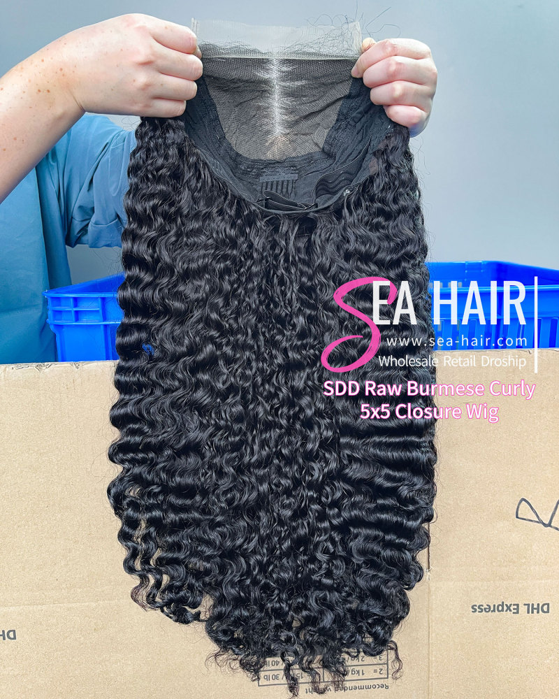 SEA Hair Burmese Curly 5x5/13x4 Transparent  Super Double Drawn Wig