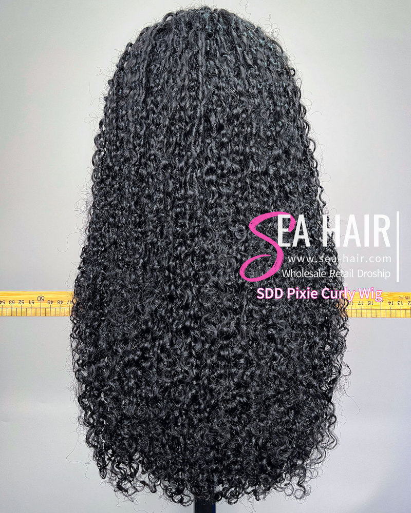 SEA Hair Pixie Curly 5x5/13x4 Transparent  Super Double Drawn Wig