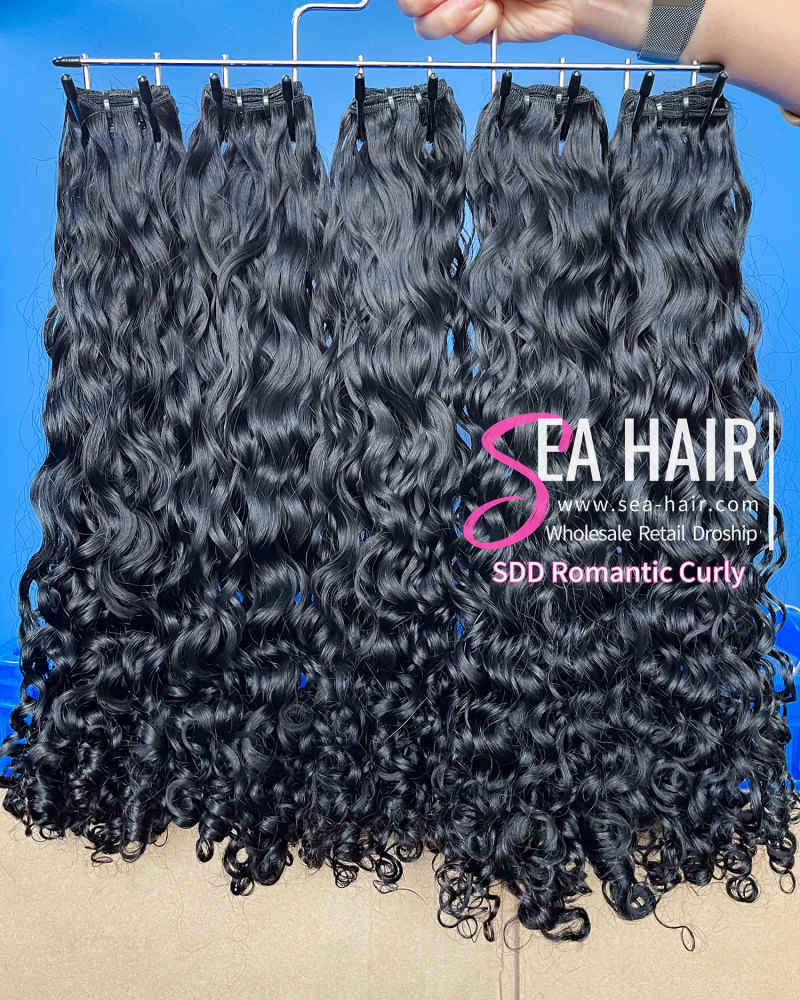 Sea Hair Super Double Drawn Romantic Curly Human Hair Bundle 1/3/4 Pcs Deal